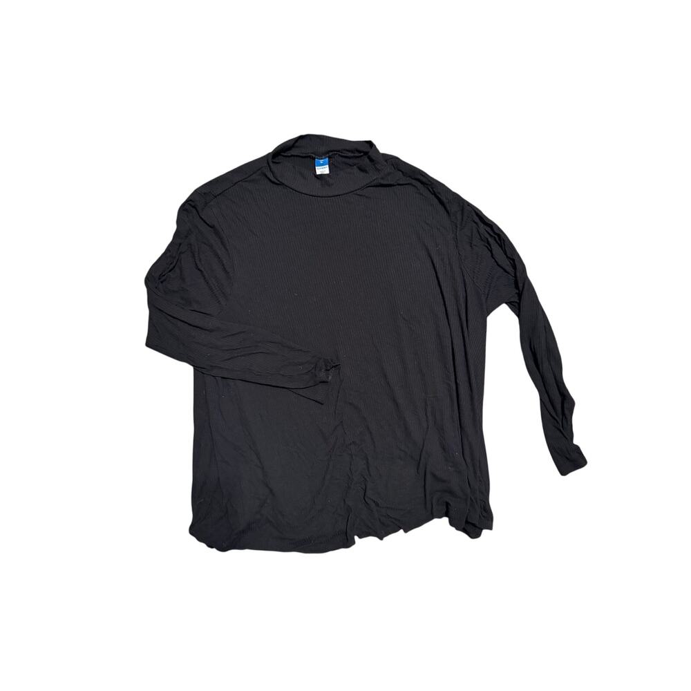 Old Navy Luxe Black Ribbed Mock Neck Swing Top – XL